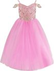 Jenniferwu long skirt kid little Girl Pageant party formal Dress PINK 6-7years