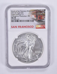 MS70 2021-(S) American Silver Eagle Emergency Production T2 Graded NGC *997