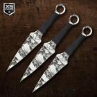 3pc Zombie Skulls Throwing Knives Ninja Kunai Fixed Blade Dagger Set 9