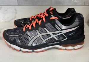 Asics Gel Kayano 22 Black Silver Coral Running Training Shoes Sneakers Womens