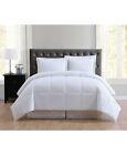 Truly Soft Everyday Solid King 3 Piece Comforter Cozy Set White Quilted NEW E*