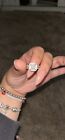 Kay Jewelers 10k engagement ring- size 8- silver- princess cut- recently cleaned