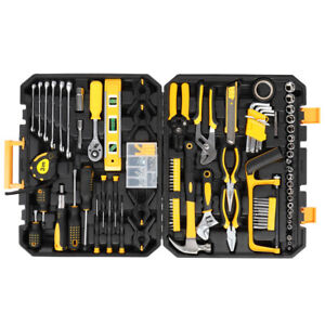 198pc Tool Set Professional Mechanics Craftsman Kit Black/Yellow Case