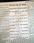 BATTLE OF MILL SPRINGS Kentucky & Roanoke Island NC 1862 Civil War Newspaper