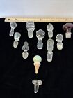 11 Various Vintage Crystal Glass Bottle Stoppers Perfume / Misc. Crafts