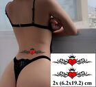 Queen Of Heart Spades Red Temporary Tattoo Lower Back Sexy Stickers Tattoo Women