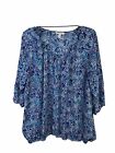 Croft & Barrow Women Blouse  Top Size 3X  floral Shirt  3/4 Sleeve