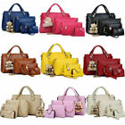 4PCS/Set Women Lady Leather Shoulder Bag Handbag Satchel Clutch Coin Purse Lot