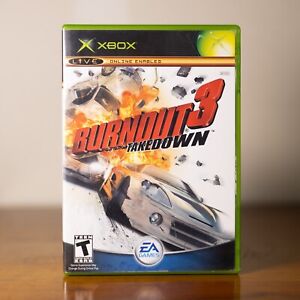 Burnout 3 Takedown (Microsoft Xbox, 2004) CIB Complete Manual Tested Black Label