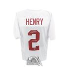 Derrick Henry Autographed Alabama Heisman 15 Custom White Football Jersey - BAS