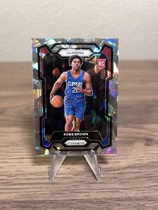 2023-24 Panini Prizm Basketball Kobe Brown Cracked Ice RC #144 Clippers Rookie