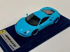 1/43 Looksmart Ferrari 488 GTB in Baby Blue with Blue Forgiato Wheels Alcantara