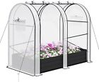 Galvanized raised garden bed,Plant cover with 6 Windows for frost protection