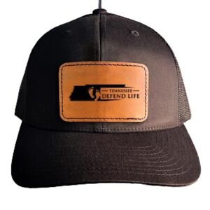 Tennessee Defend Life Leather Patch Hat Pro-Life Hat Black