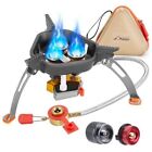 7200W Windproof Camping Stove, Camping Gas Stove with Piezo Ignition, Two