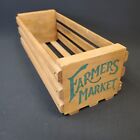 Wooden Farmers Market Slatted Crate Storage Box 11.5x4x4 Inch Bin