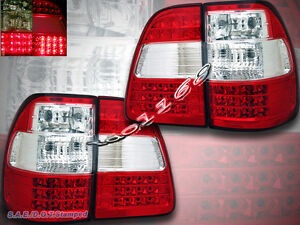 98-05 TOYOTA LAND CRUISER FJ100 RED/CLEAR L.E.D.TAIL LIGHTS TRUNK 4 PIECES