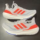 Adidas UltraBoost Light Running Shoes Light Gray Solar Red HQ8596 Men Size