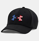 NWT MENS UNDER ARMOUR 1369809 FREEDOM BLITZING BLACK FLAG LOGO BASEBALL HAT CAP