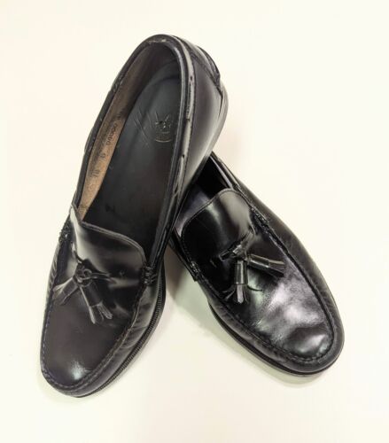 Men's Tassel Loafer Shoes Size 12 Leather Uppers Black Tassel Loafers