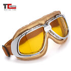 Vintage Motorcycle Retro Goggles Leather Off Road Goggles Helmet Eyewear Cycling