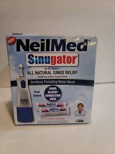NeilMed Sinugator Cordless Pulsating Nasal Wash with 30 Packets, Exp 2024
