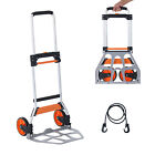 VEVOR Folding Hand Truck Aluminum Luggage Trolley Cart Dolly 275 lbs Bungee Cord