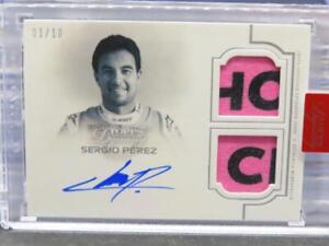 2020 Topps Dynasty F1 Sergio Perez Dual Race Patch Relic Auto Autograph #01/10