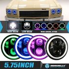 For 1958-1976 Chevrolet Impala 4X LED Headlights RGB Angel Eyes Hi-Lo bluetooth (For: 1965 Chevrolet Impala)