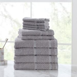New ListingDurable10 Piece Soft Bath Towel Set - 4 Bath Towels 2 Hand Towels 4 Washcloths