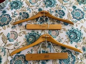 Lot of 2 Vintage Setwell Wooden Suit & Pants Hangers 18