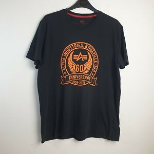 Alpha Industries Knoxville USA Mens T-Shirt Black Size Medium Cotton 2019