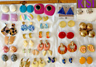 Large Lot of Vintage Earrings Retro Statement Clip-on & Pierced (31 pairs)
