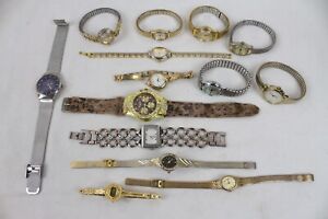 14 Vintage Ladies Watch Wristwatch Lot Gold Tone Waltham Jaclyn Smith Frondini