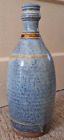 TALL MCM  Studio Pottery Vase Blue Glaze Mid Century Modern Art Signed 15