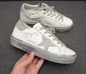 Women's Golden Goose GGDB Hi Star White Leather Low Top Sneakers Size 37 US 7