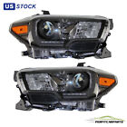 Black Headlights Headlamps w/ LED DRL For 2016-2021 Toyota Tacoma Left+Right (For: 2021 Tacoma)