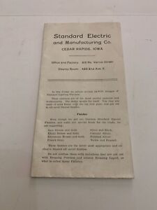c. 1920's Standard Electric Cedar Rapids Iowa Lighting Brochure Catalog