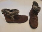 Khombu Boots Lisa All Weather Winter Brown Ankle Booties Womens Size 9 Faux Fur