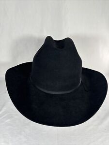 American Hat Co. Company  5X Cowboy Hat Size 7 3/4 Felt Leather Black