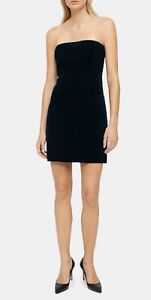 Theory Womens Stretch Velvet Cocktail and Party Dress Black Size 8
