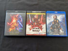Star Wars Blu-ray 4k 3 Movie Lot. -- The Force Awakens, Rogue One, The Last Jedi