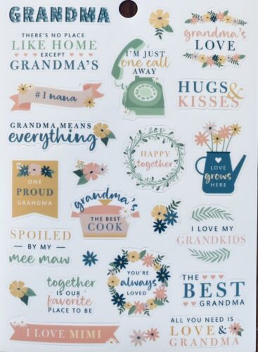 Best Proud Cook Grandma Mee Maw Love Hugs Mimi Phrase Scrapbook Craft Stickers