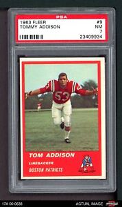 1963 Fleer #9  Tommy Addison Patriots South Carolina PSA 7 - NM