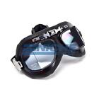 Classic Pilot Aviator Style Split Lens Motorcycle Goggles Black Leather
