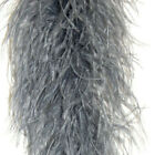 4 Ply OSTRICH FEATHER BOA - SILVER 2 Yards; Costumes/Craft/Bridal 72