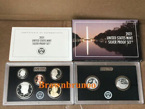 2021 S SILVER PROOF Set 21RH US Mint 7 Coins w/ BOX COA In Stock Ship Now