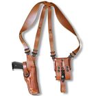 Leather Vertical Shoulder Holster with Magazine Carrier Fits, Glock 41 #1105#