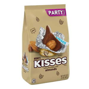 Hershey's Kisses Milk Chocolate & Almond Candy Family Size 32 Oz