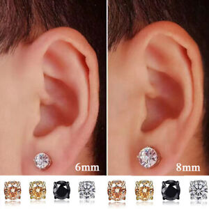 Magnetic Stud Earrings 6/8MM For Women Men Non-Piercing Clip On Stainless Steel